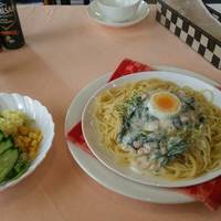 ほうれん草とシャケクリームソース