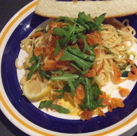 桜えびの明太ペペロンチーノ　バジル風味