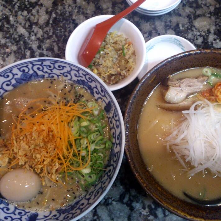 潮彩ラーメンと、こーさんラーメン。