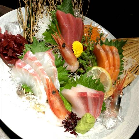日本海鮮魚五点盛り