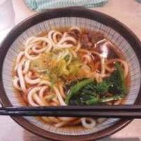 牛すじと菜の花のうどん