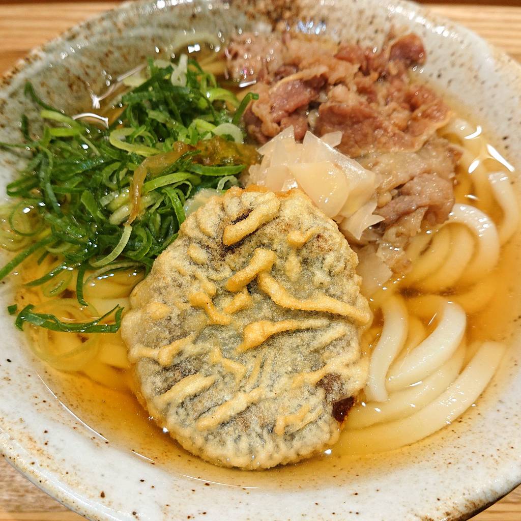 しいたけ天　肉うどん