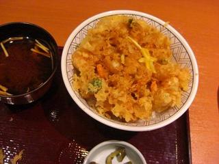 エビと貝柱のかき揚げ天丼
