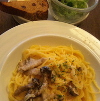 明太子と茸のクリームソース