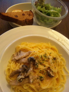 明太子と茸のクリームソース