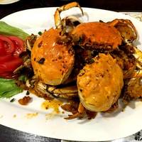上海蟹のビリ辛炒め