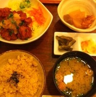 鶏の唐揚げ　おろしポン酢定食