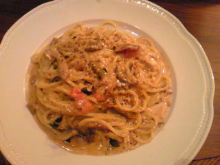 きのこのクリームスパゲッティ