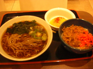 牛丼と十割そばセット