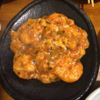 半熟玉子のエビチリ