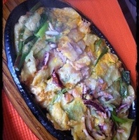 新鮮海鮮とふんわりネギのチヂミ