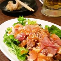 地鶏のたたき　からし酢みそ和え