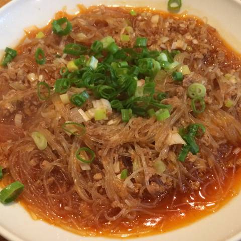 春雨とひき肉の辛子煮込み