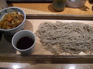板蕎麦+かき揚げ天丼セット
