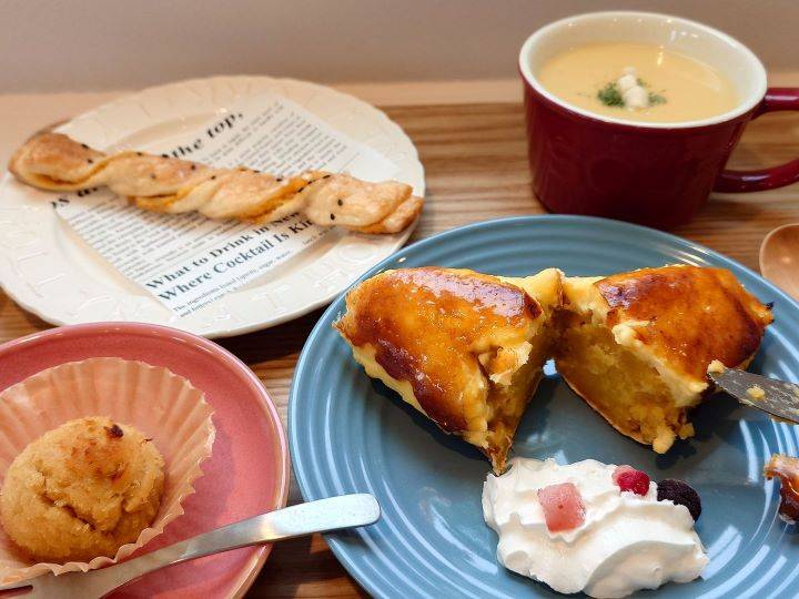 焼き芋ポタージュ、カスタードブリュレ、まんまスイートポテト、スティックパイ