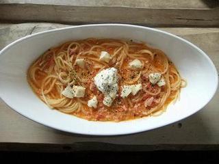 ４種チーズのトマトクリームスープパスタ