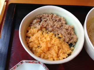 葱煮麺と二色丼