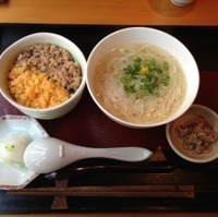 葱煮麺と二色丼