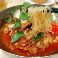 盛岡冷麺　サルサチキンのトマトスープ