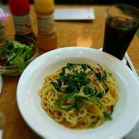 鮭と小松菜のスパゲッティ