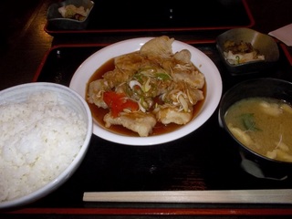 古代豚の甘酢あんかけ　ランチ