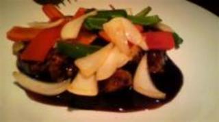 甲州信玄鶏と旬野菜の甘酢ソース