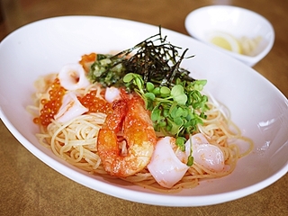 魚介と明太子の冷製カッペリーニ