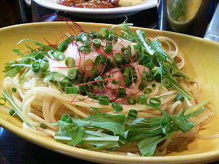 めんたいこと水菜のパスタ