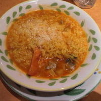 エビと野菜のトマトクリームリゾット