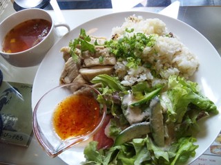 蒸し鶏サラダご飯
