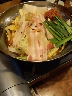 豚カルビの豆腐チゲ鍋