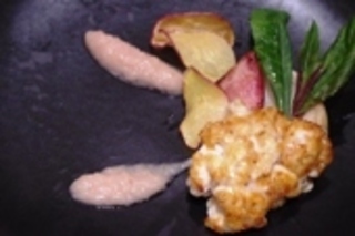 蕪と白子のムニエル玉ねぎソース