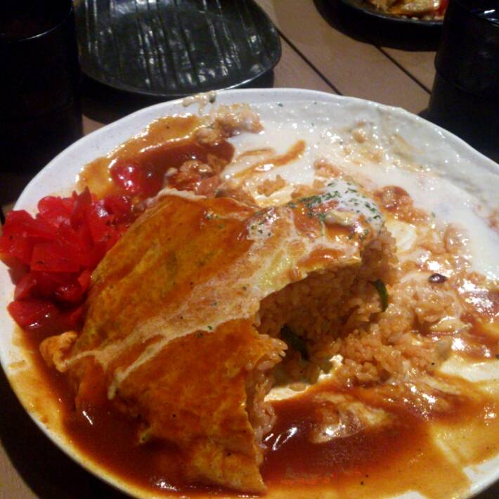 ふわふわ帽子のオムライス