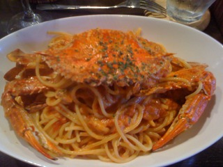 渡り蟹のトマトクリームスパゲティー