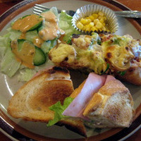 ハムとピザのダブルトーストセット