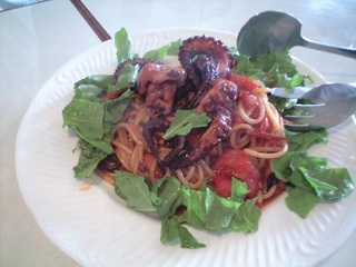 明石産タコとトマトのスパゲッティ