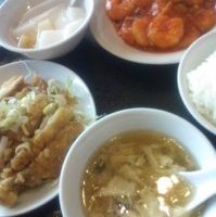 海老チリと油淋鶏のランチ