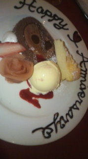 記念日コースのお祝いデザート