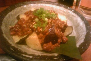 なすの肉味噌がけ