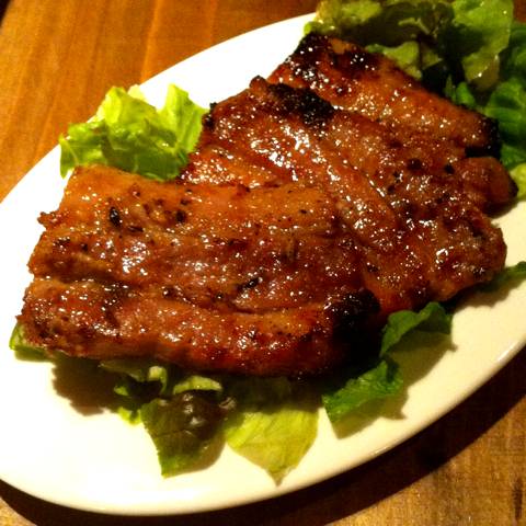 豚バラ肉のニンニク味噌漬け焼き