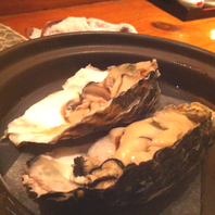牡蠣の陶板焼き