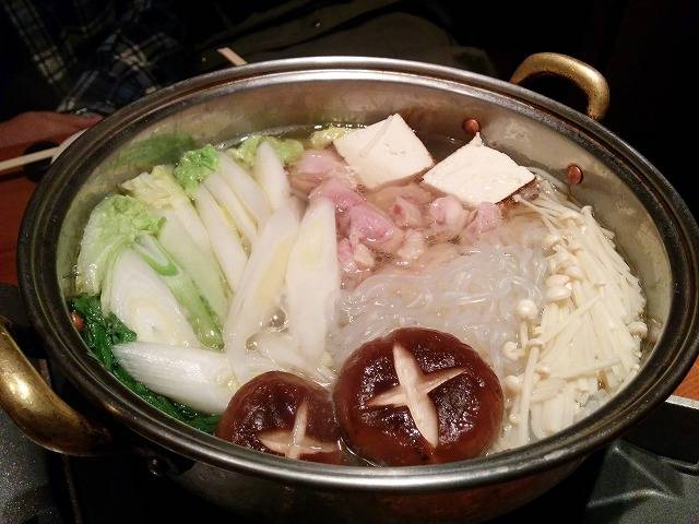 地鶏の「京風白すき焼き」