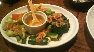 夏野菜の桜エビソース