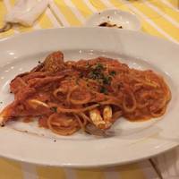渡り蟹のトマトクリームソースのスパゲッティ