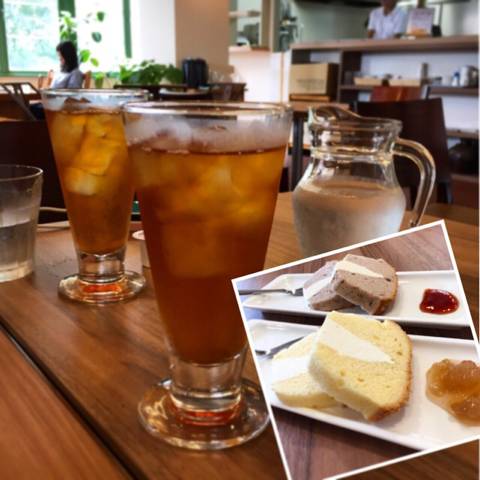 紅茶は神戸紅茶でアップルティーでしたデザートはセミフレッドなシフォンケーキ