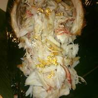 毛ガニの甲羅詰め