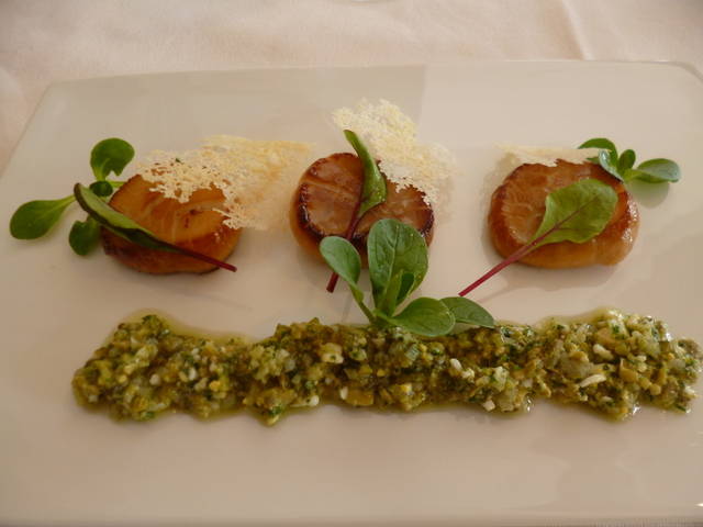 帆立貝の燻製、ラビゴットソース