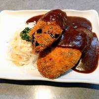 茄子とミンチ詰めフライ