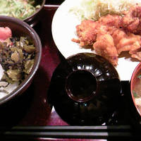 鶏の唐揚げ明太風味定食