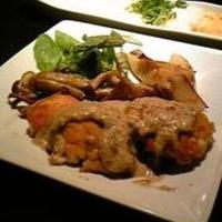 白子の鉄板焼き　キノコソース